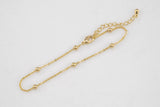 Modern Satellite Paperclip Bracelet 18k Gold Bracelet Anklet Chain One Size fits All 6.75 inches with 2 inch extender - Tarnish Resistant