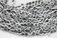 Evil Eye Beads Flat Glass Crystal 6mm 8mm All Colors Available Turkish Eye 15-16"