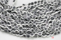 Evil Eye Beads Flat Glass Crystal 6mm 8mm All Colors Available Turkish Eye 15-16"