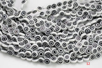 Evil Eye Beads Flat Glass Crystal 6mm 8mm All Colors Available Turkish Eye 15-16"