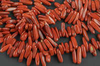 Natural Red Jasper Freeform Drops Spike - 15" Strand - Measuring 3-5mm x 10-20mm