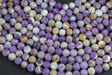 Natural Matt Flower Amethyst, High Quality, 4mm, 6mm, 8mm, 10mm, 12mm. AAA Quality Gemstone Beads