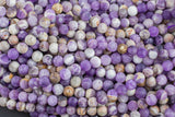 Natural Matt Flower Amethyst, High Quality, 4mm, 6mm, 8mm, 10mm, 12mm. AAA Quality Gemstone Beads