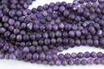 Natural Matte Dark Amethyst, High Quality, 4mm, 6mm, 8mm, 10mm, 12mm. AAA Quality Gemstone Beads