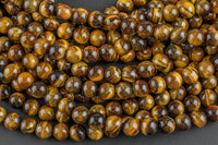 Tigers Eye Beads A Quality Tiger's Eye Tiger eye Smooth Round Beads, Full Strand 4mm 6mm 8mm 10mm 12mm 14mm - Full 15.5 Inch Gemstone Beads