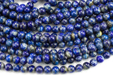 Natural Lapis, High Quality in Round, 2mm, 3mm, 4mm, 6mm, 8mm, 10mm, 12mm -Full Strand 15.5 inch Strand Smooth Gemstone Beads
