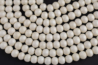 Natural Ox Bone Beads, semi round, 8mm,10mm,12mm plus 3 colors. Bone color. Gemstone Beads