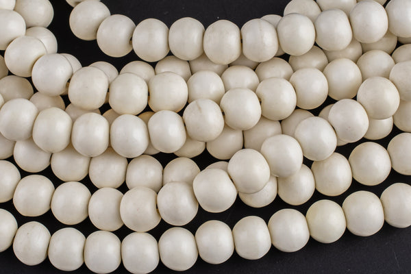 Natural Ox Bone Beads, semi round, 8mm,10mm,12mm plus 3 colors. Bone color. Gemstone Beads