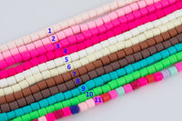 Wide Column Heishi Barrel Beads 6x6.5mm 19 COLORS IN STOCK, Polymer Clay Spacer Beads, Heishi Bracelet Beads, Polymer Tube Beads Wide Heishi