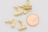 1 pc 18k Love Stamp Charm, Pendant- 14x15mm