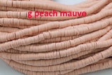 African Vinyl Beads 6mm BEAUTIFUL Soft AFRICAN Colored VINYL Heishi beads Clay Disc - 16 inch strand - Assorted Colors