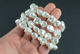 Mother of Pearl Nugget Bracelets-Handmade Jewelry- 7.5 inches- 14 pcs