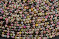 Natural Watermelon Tourmaline High Quality in Round 4mm AAA Quality Smooth Gemstone Beads