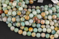 Natural AMAZONITE Beads faceted round sizes. 4mm, 6mm, 8mm, 10mm, 12mm, 14mm-Full Strand 15.5 inch Strand Gemstone Beads