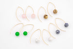 Gold Filled 8mm Gemstone Drop Earring Handmade in the USA- 14/20 Gold Filled Finding- USA Product- 33mm