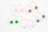 Gold Filled 8mm Gemstone Drop Earring Handmade in the USA- 14/20 Gold Filled Finding- USA Product- 33mm