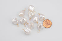 USA Gold Filled Pearl Nuggets Drop Pendant Handmade Approx. 12mm. Made with Gold Filled Wire Made in USA