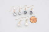 Gold Filled 14/20 Gold Filled- USA Handmade- Fresh Water Pearl Earring- Dainty Dangle Earrings-Perfect Gift- 30mm