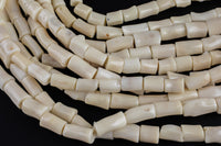 Natural White Cream Bamboo Coral Natural Barrel Shaped Beads. Medium Size- 8x11-15mm-15.5 inch strand Gemstone Beads