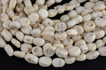 Natural White Cream Coral Natural Oval Shaped Beads. Medium Size- 12x16mm-15.5 inch strand Gemstone Beads