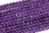 Natural Dark Pink Amethyst, High Quality in Round, 4mm, 6mm, 8mm, 10mm, 12mm. Smooth Gemstone Beads