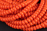 8mm Crystal Smooth Roundel Barrel Beads Blood Orange about 16.5"