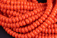 8mm Crystal Smooth Roundel Barrel Beads Blood Orange about 16.5"