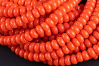 8mm Crystal Smooth Roundel Barrel Beads Blood Orange about 16.5"