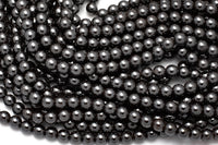 HEMATITE Gray Hematite Beads Smooth Round Beads AAA 2mm 3mm 4mm 6mm 8mm 10mm 12mm 15.5" Strand