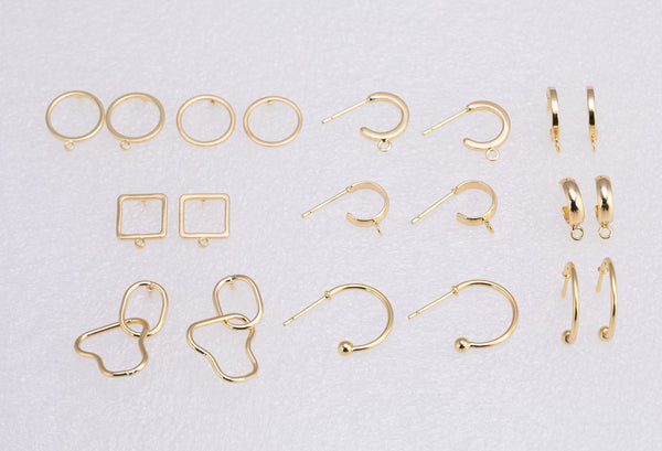 4pcs 14k Gold Earring Stud Findings Earrings stud findings clip on earring findings