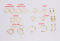 4pcs 14k Gold Earring Stud Findings Earrings stud findings clip on earring findings