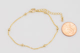 Modern Satellite Paperclip Bracelet 18k Gold Bracelet Chain One Size fits All 6.75 inches with 2 inch extender