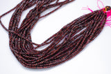 Natural Red Garnet High Quality in Diamond Cut Faceted Roundel, 3x4mm - Full 15.5 Inch Strand-Full Strand 15.5 inch Strand