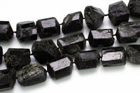 Natural Black Tourmaline Freeform - Approximately 13-15mm - Full 15.5 inch strand