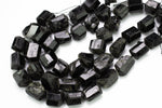 Natural Black Tourmaline Freeform - Approximately 13-15mm - Full 15.5 inch strand