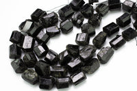 Natural Black Tourmaline Freeform - Approximately 13-15mm - Full 15.5 inch strand