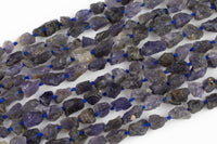 Natural New Organic Cut Matte Rough Raw Unpolished Iolite Cordierite Nugget Beads 15.5" Strand Gemstone Beads