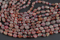 Natural Pink Spinel Freeform Nuggets - Approximately 6 to 8mm wide by 10mm long - Full Strand 15-15.5 inches Gemstone Beads