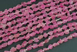 Natural New Organic Cut Matte Rough Raw Unpolished Pink Tourmaline Nugget Beads 15.5" Strand Gemstone Beads