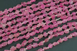 Natural New Organic Cut Matte Rough Raw Unpolished Pink Tourmaline Nugget Beads 15.5" Strand Gemstone Beads