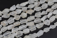 Natural New Organic Cut Matte Rough Raw Unpolished Black Star Crystal Quartz Nugget Beads 15.5" Strand Gemstone Beads