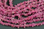 Natural New Organic Cut Matte Rough Raw Unpolished Pink Tourmaline Chips Beads 15.5" Strand Gemstone Beads