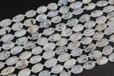 Natural Rainbow Moonstone Oval Shape Beads 15.5" Strand Gemstone Beads-9x15mm