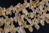 Natural Raw Citrine Beads Points Spikes Top Side Drilled Freeform 15.5" Strand