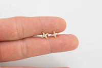 Star Stud- Sterling Silver Earring-Stud Earing Style- Gold- 8mm