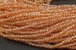 3.5-4mm Crystal Rondelle 1 or 2 or 5 or 10 STRANDS- 13 inch strand- Orange Caste