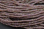 3.5-4mm Crystal Rondelle 1 or 2 or 5 or 10 STRANDS- 13 inch strand- Grape