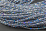 3.5-4mm Crystal Rondelle 1 or 2 or 5 or 10 STRANDS- 13 inch strand- Light Half Blue Caste