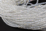 3.5-4mm Crystal Rondelle 1 or 2 or 5 or 10 STRANDS- 13 inch strand- Clear AB