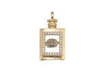 1 pc 18k Perfume Bottle CZ Charm, Movable Center Piece, Pendant- 10x20mm